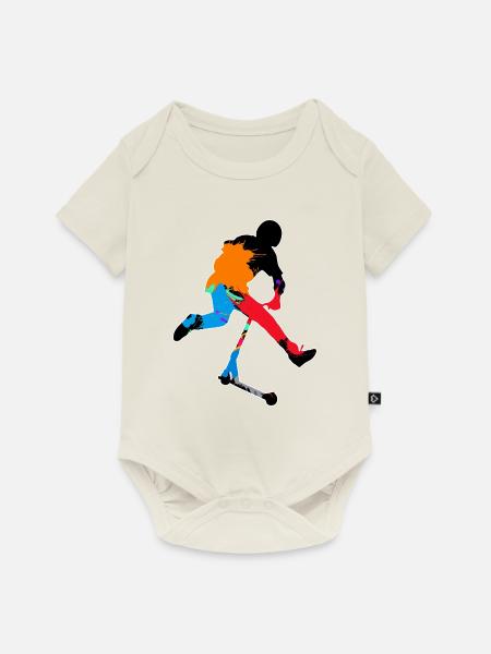 Freestyle-Roller - Baby Premium Kurzarmbody - Naturweiß