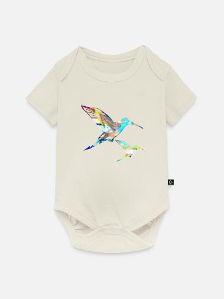 kolibri, graffiti ,malerei, vogel,malerei, - Baby Premium Kurzarmbody - Naturweiß