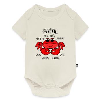 Signe du zodiaque du homard pour les garçons - Body à manches courtes Premium Bébé - blanc cassé - Devant