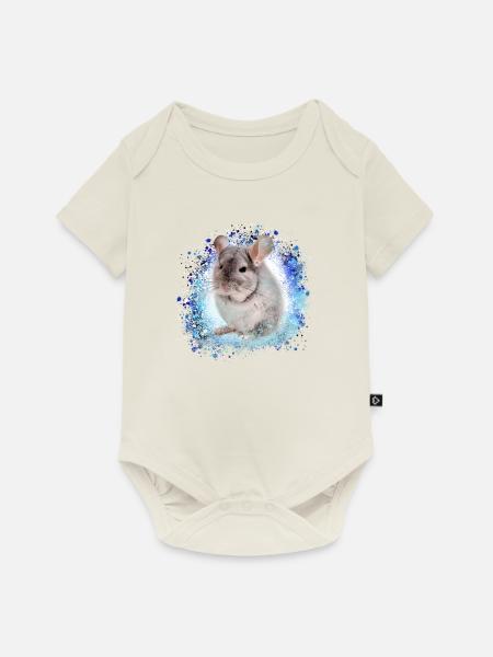 chinchilla,graffiti,malereir,blau,haustier, - Baby Premium Kurzarmbody - Naturweiß