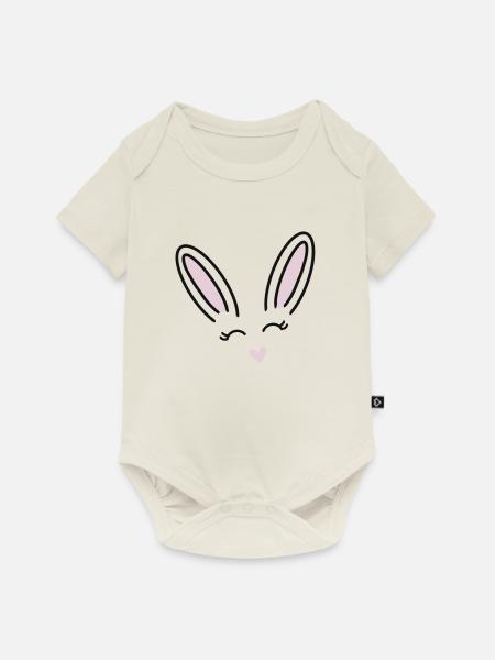 Süßes Häschen - Baby Premium Kurzarmbody - Naturweiß