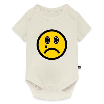 Crying Emoticon - Image Symbol - Stroke Face - Baby Premium short-sleeve bodysuit - off white - Front