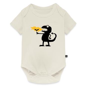 Drache_grillt - Baby Premium Kurzarmbody - Naturweiß - Vorne