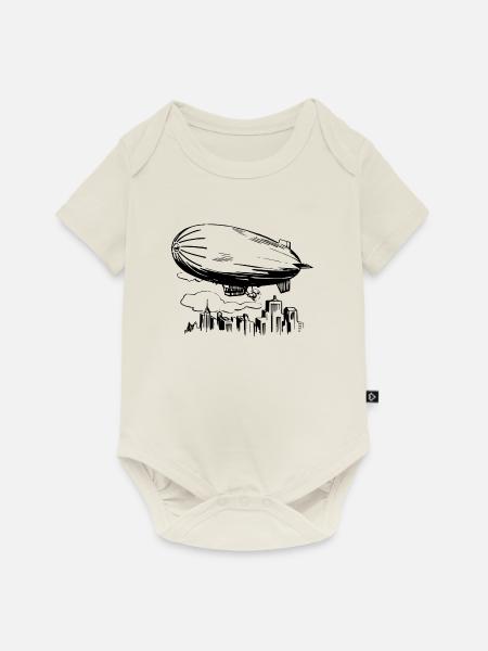 Luftschiff - Baby Premium Kurzarmbody - Naturweiß