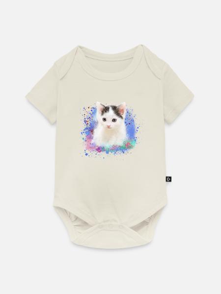 kätzchen,katze,katzenbaby,graffiti,malerei - Baby Premium Kurzarmbody - Naturweiß