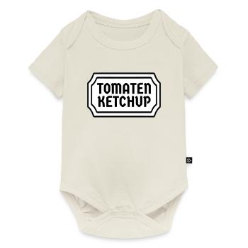Tomate Ketchup Kostüm Etikett Tomaten Karneval - Baby Premium Kurzarmbody - Naturweiß - Vorne
