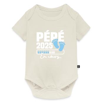 Pépé 2025 en cours, Cadeau Futur Papy - Body à manches courtes Premium Bébé - blanc cassé - Devant