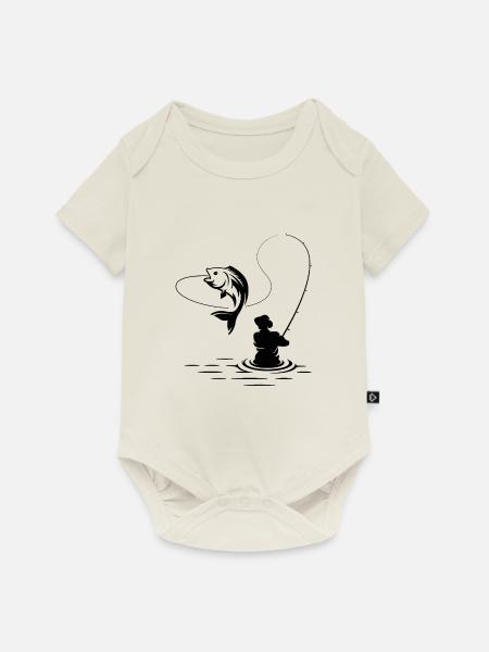 Angeln Angler Biss - Baby Premium Kurzarmbody - Naturweiß