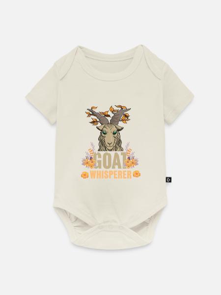 Goat Whisperer Funny Goat - Baby Premium Kurzarmbody - Naturweiß