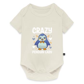 Crazy Penguin Lady Funny Animal Zookeeper - Baby Premium Kurzarmbody - Naturweiß - Vorne