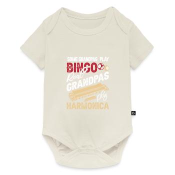 Harmonica Grandpa Funny Harmonica Player - Baby Premium Kurzarmbody - Naturweiß - Vorne