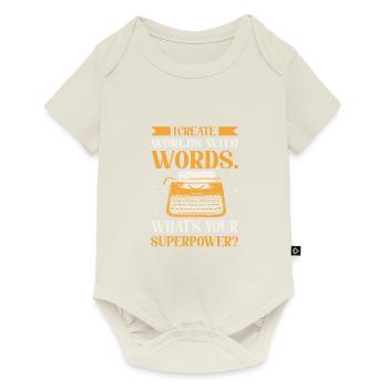 I Create Worlds With Words Funny Writer Author - Baby Premium Kurzarmbody - Naturweiß - Vorne
