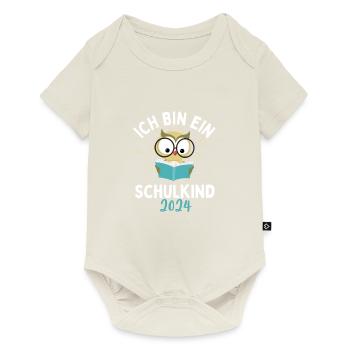Schulkind 2024 Einhorn 1. Klasse Eule Einschulung - Baby Premium Kurzarmbody - Naturweiß - Vorne