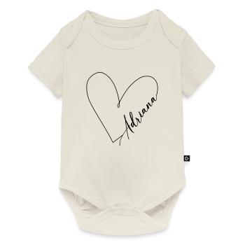 Adriana Name Heart Line - Baby Premium short-sleeve bodysuit - off white - Front