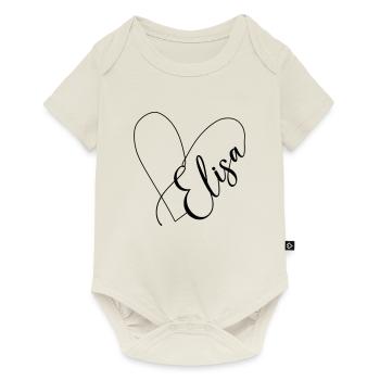 Elisa Name Heart Line - Baby Premium short-sleeve bodysuit - off white - Front