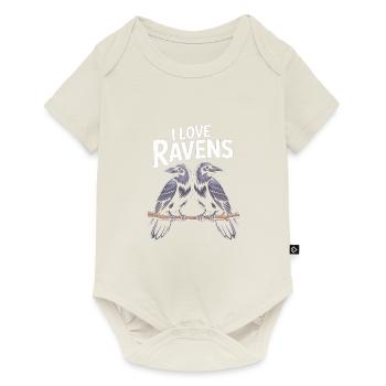 I Love Ravens - Majestic Bird Lovers Unite With - Baby Premium short-sleeve bodysuit - off white - Front