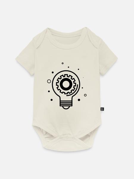 Birne - Glühbirne Lampe Licht - Baby Premium Kurzarmbody - Naturweiß
