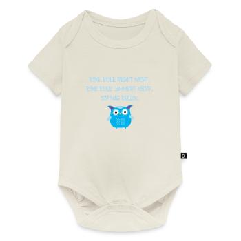 eule,blau,redet nicht, ich mag eulen - Baby Premium Kurzarmbody - Naturweiß - Vorne