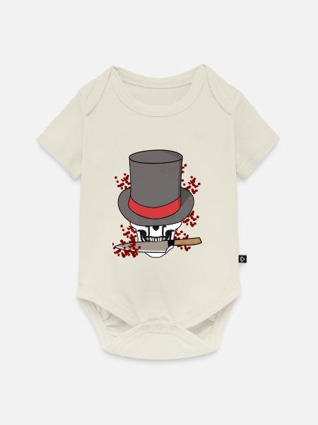 Totenkopf Killer Messer Halloween Mafia Italien - Premium kortærmet baby-body  - råhvid