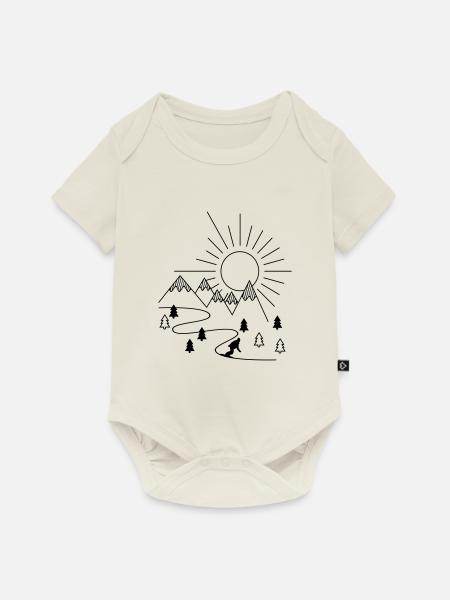 snowboarder - Baby Premium Kurzarmbody - Naturweiß