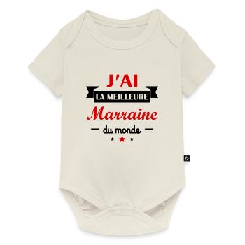 J'ai la meilleure marraine du monde, cadeau bébé - Body à manches courtes Premium Bébé - blanc cassé - Devant