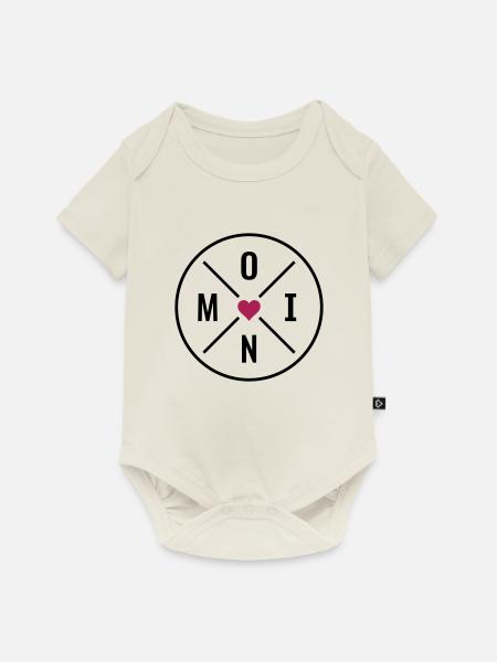 Moin Herz - Baby Premium Kurzarmbody - Naturweiß