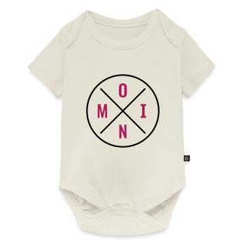 Moin Kreis Kreuz - Baby Premium Kurzarmbody - Naturweiß - Vorne