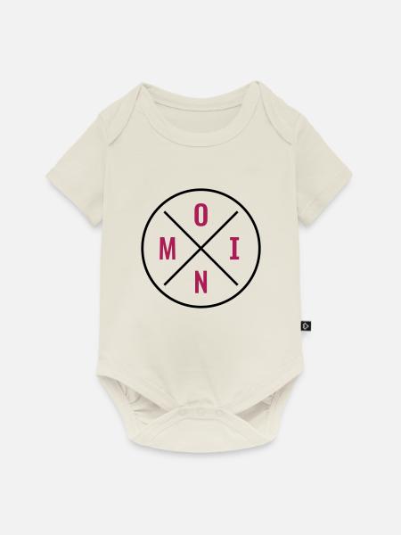 Moin Kreis Kreuz - Baby Premium Kurzarmbody - Naturweiß