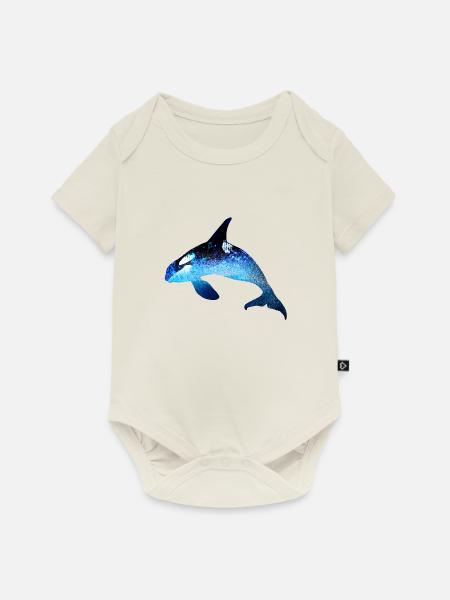 wal,blau,fisch,malerei,kunst,blau,meer - Baby Premium Kurzarmbody - Naturweiß