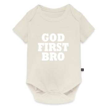 God first bro - Body à manches courtes Premium Bébé - blanc cassé - Devant
