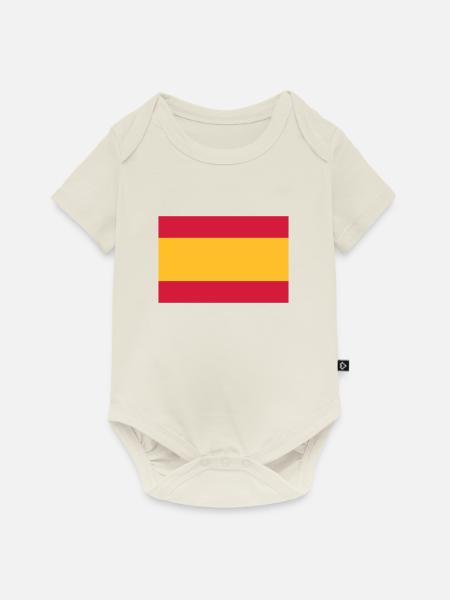 Nationalflagge von Spanien - Baby Premium Kurzarmbody - Naturweiß