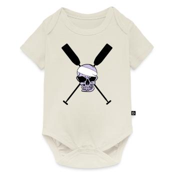 Totenkopf Paddel Ruder Kanu Drachenboot - Baby Premium Kurzarmbody - Naturweiß - Vorne