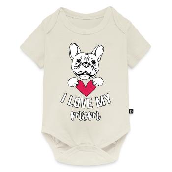 J’aime ma maman bouledogue français - Body à manches courtes Premium Bébé - blanc cassé - Devant