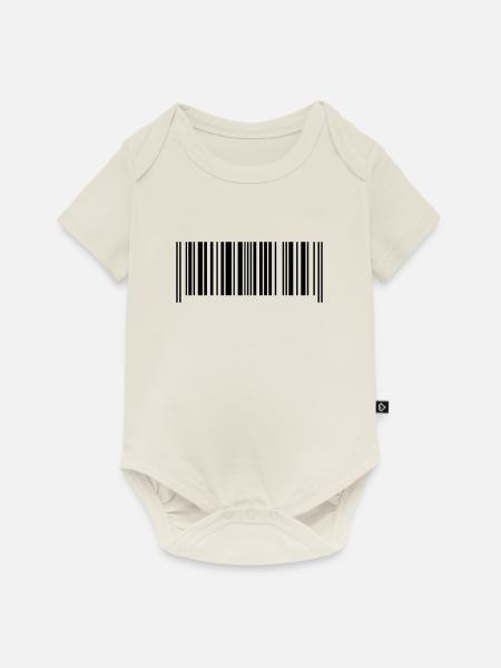 Barcode hergestellt in Frankreich - Baby Premium Kurzarmbody - Naturweiß
