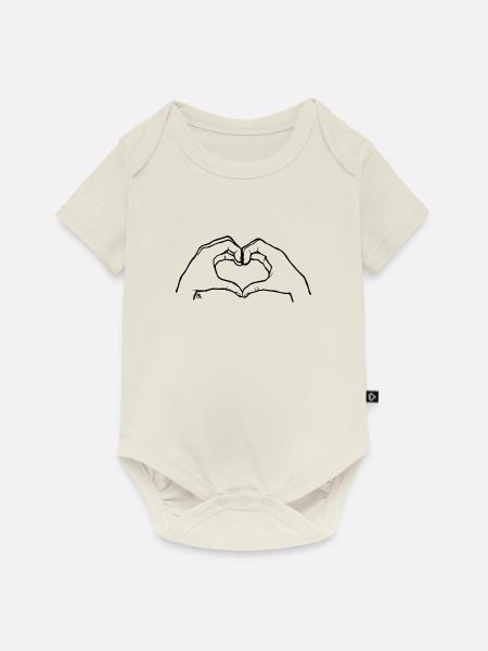 Die Geste der Liebe - Baby Premium Kurzarmbody - Naturweiß