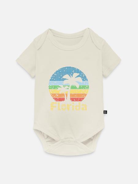 8bit Retro Florida Urlaub - Baby Premium Kurzarmbody - Naturweiß