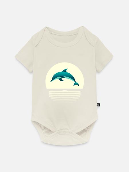 Delfin im Sprung - Baby Premium Kurzarmbody - Naturweiß