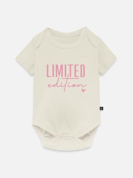 „Limited Edition“ - Baby Premium Kurzarmbody - Naturweiß