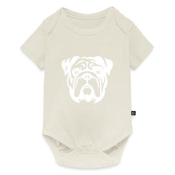 Bulldog Dog Head Silhouette Minimalist - Baby Premium short-sleeve bodysuit - off white - Front