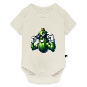 Cool Cucumber Pickle Vegetables Cartoon - Baby Premium short-sleeve bodysuit - off white - Front