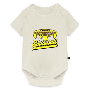 Farben änderbar | Roundnet Spikeball Fun - Baby Premium Kurzarmbody - Naturweiß - Vorne