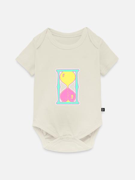 Bunte Sanduhr - Baby Premium Kurzarmbody - Naturweiß