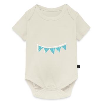 Pennant Garland _outline_white_blue - Baby Premium short-sleeve bodysuit - off white - Front