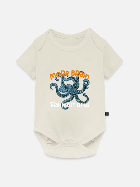 Intelligente Oktopusse - großer Oktopus - Baby Premium Kurzarmbody - Naturweiß