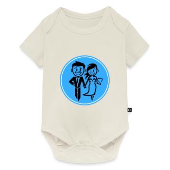 Jeunes mariés, Mariage, Mariée, Marié - Body à manches courtes Premium Bébé - blanc cassé - Devant