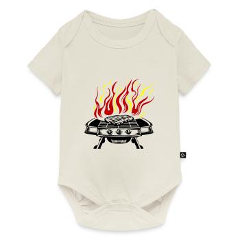 Grill Symbol Logo Fire Grilling - Baby Premium short-sleeve bodysuit - off white - Front