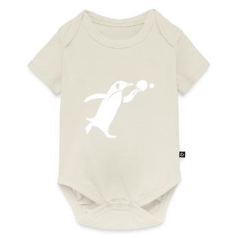 Silhouette de ping-pong pingouin - Body à manches courtes Premium Bébé - blanc cassé - Devant