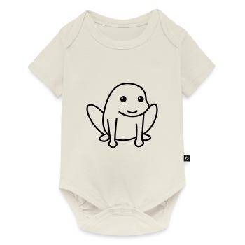 Frosch Comic Tier - Baby Premium Kurzarmbody - Naturweiß - Vorne