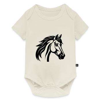 Tête de cheval - Body à manches courtes Premium Bébé - blanc cassé - Devant