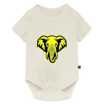 Elephant Head Portrait Icon - Baby Premium short-sleeve bodysuit - off white - Front